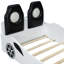 Lit plateforme de voiture de course simple équipé de DEL avec centre de table confortable et confortable en blanc, sécuritaire et élégant-242990571