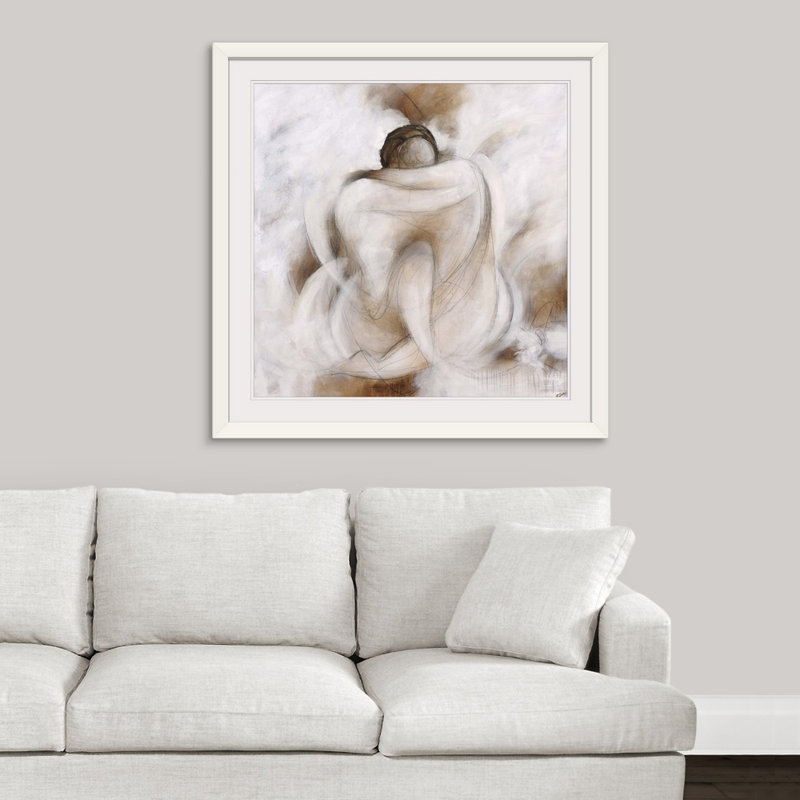 «Mallon Love Embraces» par Rikki Drotar - impression, Impression encadrée, H 32 po x l 32 po, Blanc