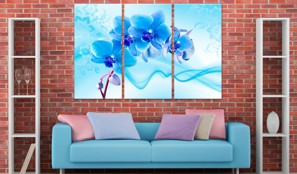 Leinwandbild – Orchidee – blue