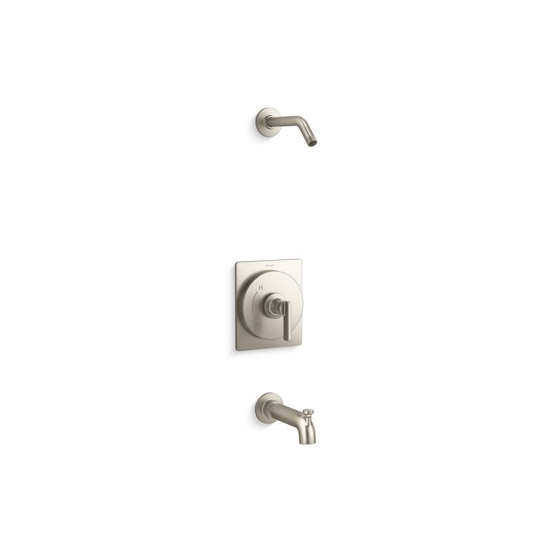 Ensemble de garniture de baignoire et douche Castite By Studio Mcgee Rite-Temp sans pomme de douche, Nickel brossé éclatant