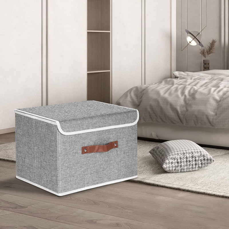 Brayden Studio Fabric Bin, Grey