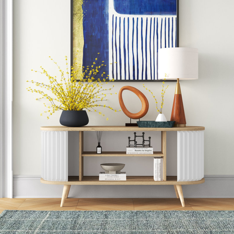 Alderwood Unfinished TV Stand for TVs up to 60", Oud Oak/White
