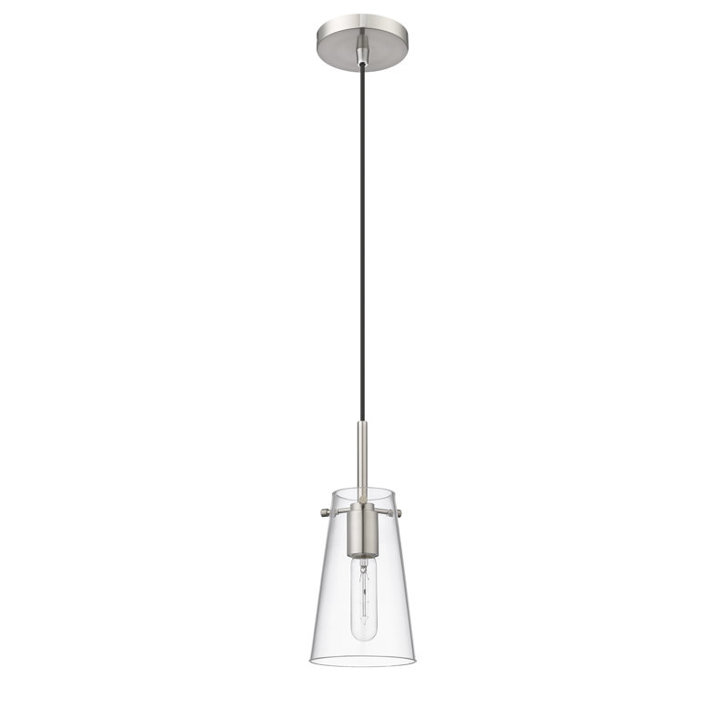 Wenka 1 - Light Cone Pendant, 118" H x 5" W x 5" D, Brushed Nickel