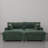 3 - Piece Upholstered Green Faux Rabbit Fur Flannel Reversible Modular Sofa Living Room Sectional Couch with Ottoman-1401125649-1401125663