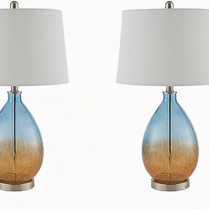Lampe de table en verre Cortina Ombre, ensemble de 2