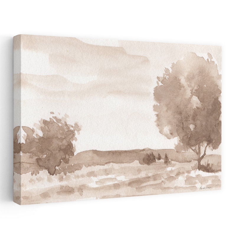 Sépia, paysage abstrait, art contemporain naturel, H 16 po x l 24 po