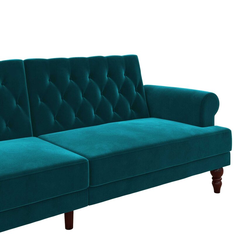 Novogratz Cassidy Twin 83.5'' Upholstered Tufted Back Convertible Sofa ...