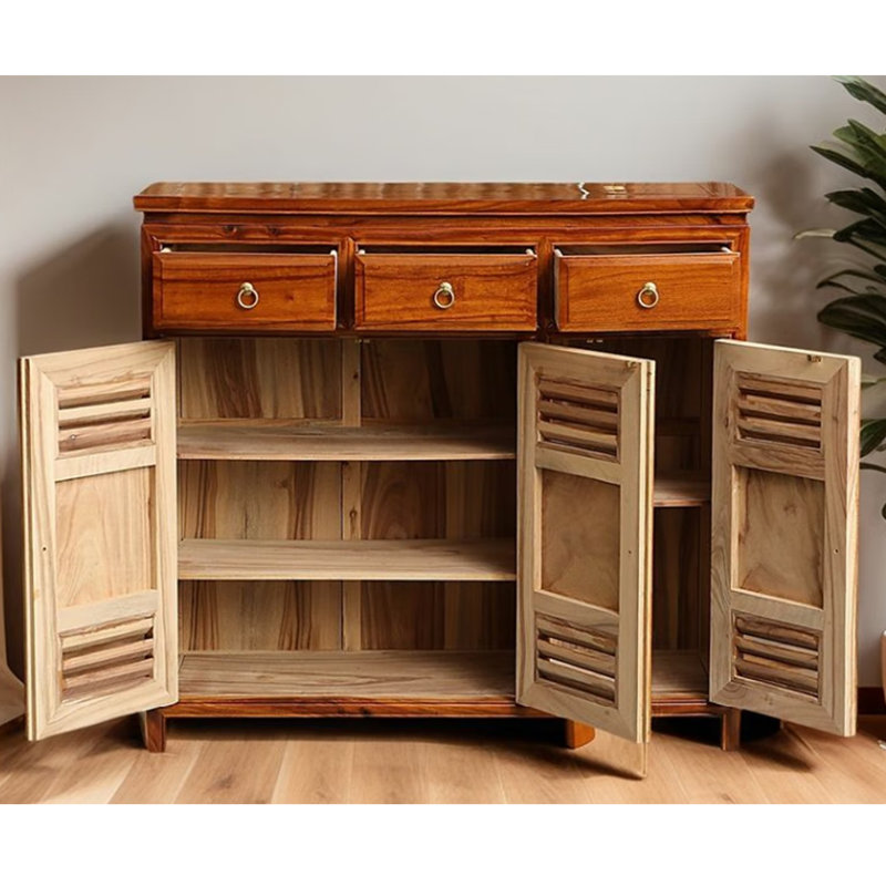Purely solid wood storage shoe cabinet