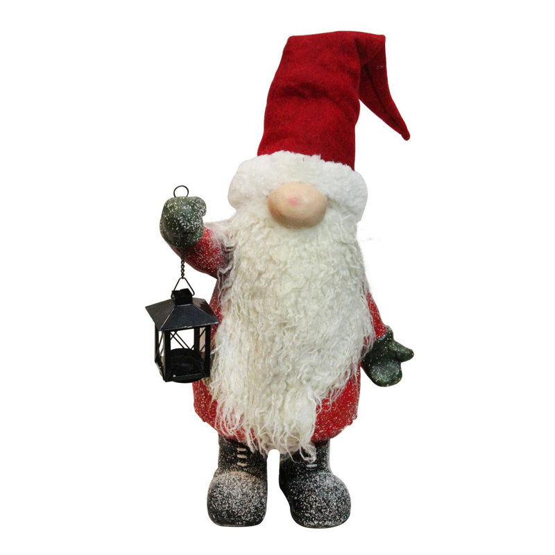 Décoration de Noël 20 "rouge et blanche pour père Noël avec lanterne