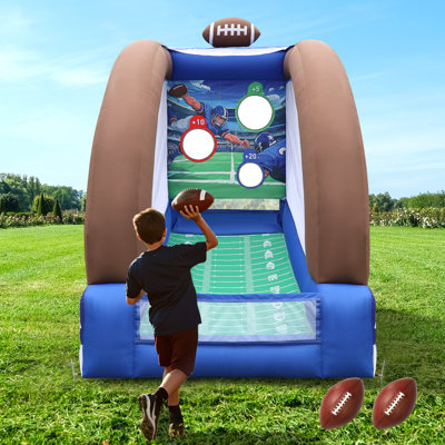 Wellcomer 10x6ft Inflatable 3-Holes Football Throwing Target Carnival Game