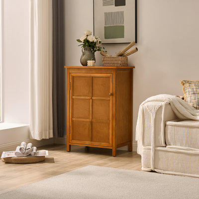 Armoire de plancher haute en bois massif 1 pièce de 23,6 po x 15,8 po x 34,2 po avec tablette réglable pour le salon