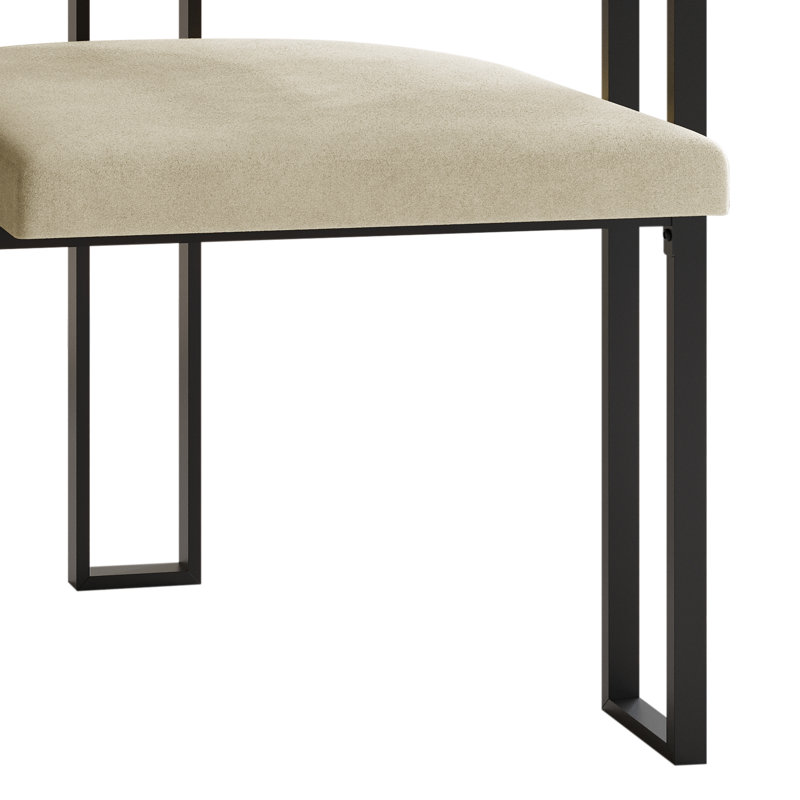 Black Metal Dining Chair, Champagne