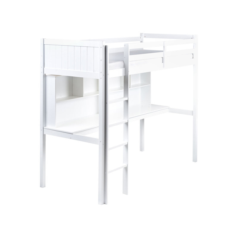 FOUCAMONT Solid Wood Storage Bed, White