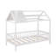 Lit simple en bois avec clôture, blanc