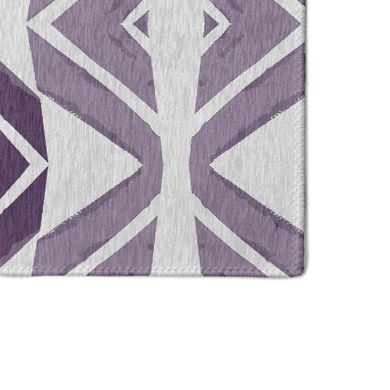 Chevron mauve Tapis décoratif, Rectangle 3 pi x 5 pi