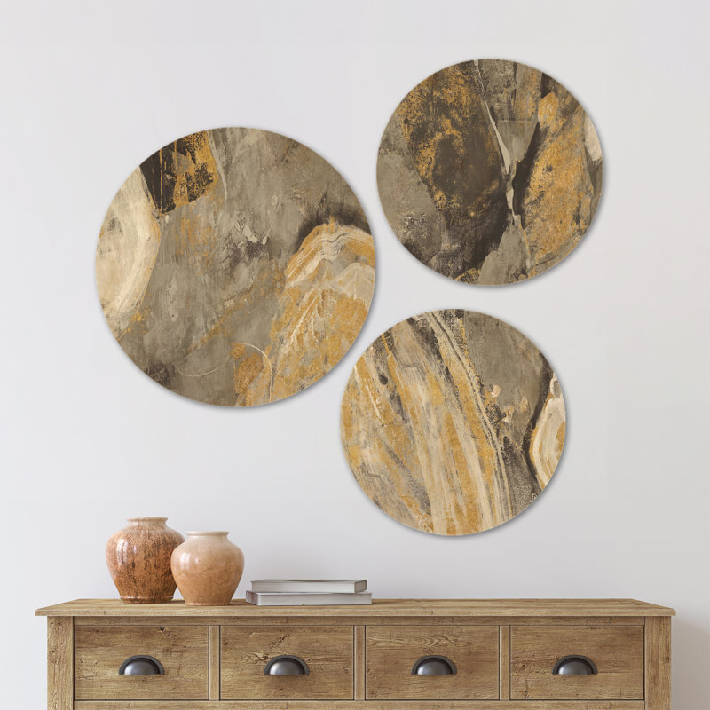 Ensemble de 3 cercles en bois Designart
