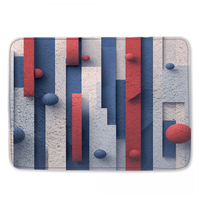 Tapis de bain à formes géométriques, L 34 po x L 21 po