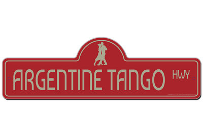 Plaque de rue tango argentine en plastique robuste 6 po x 18 po
