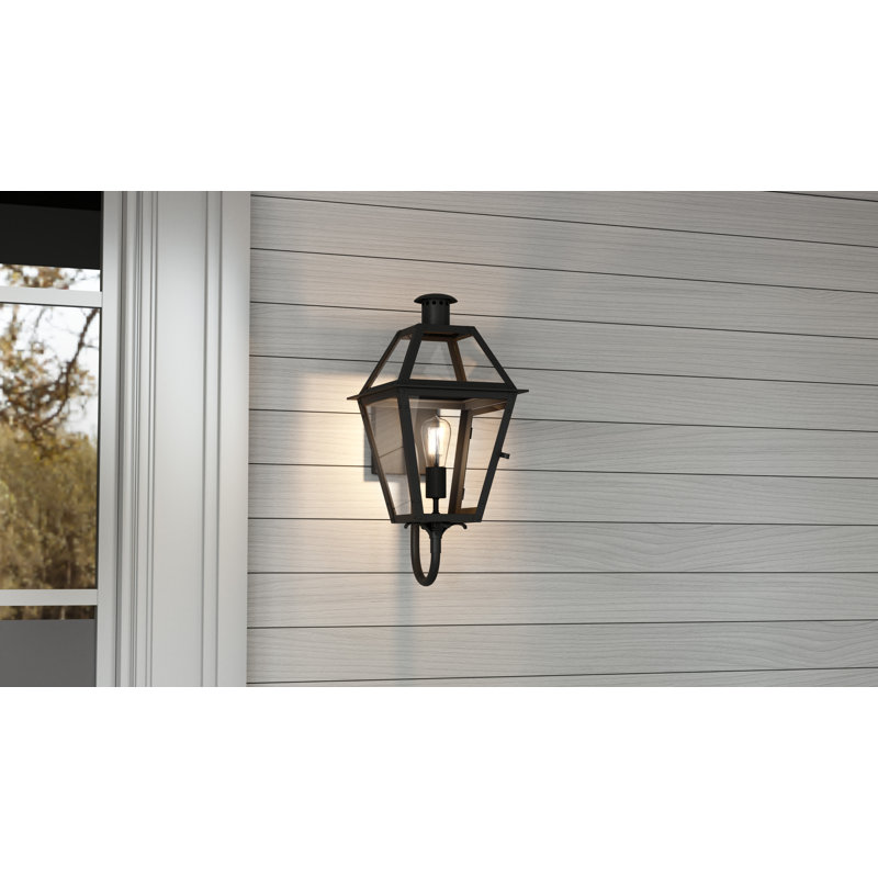 Mishler 1-Light Earth Black Outdoor Wall Lantern