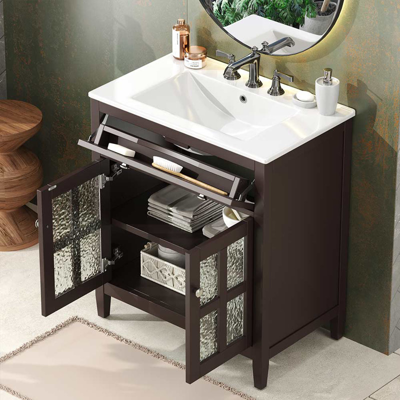 Bathroom Vanity, Dark Brown