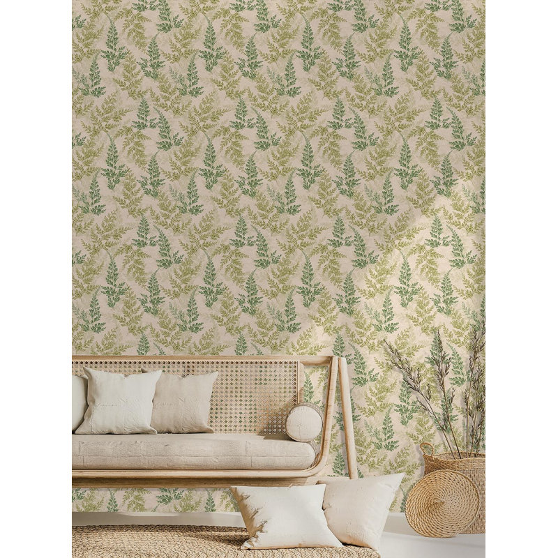 Rouleau de papier peint L 33 pi x l 21 po Solveiga, Vert cresson