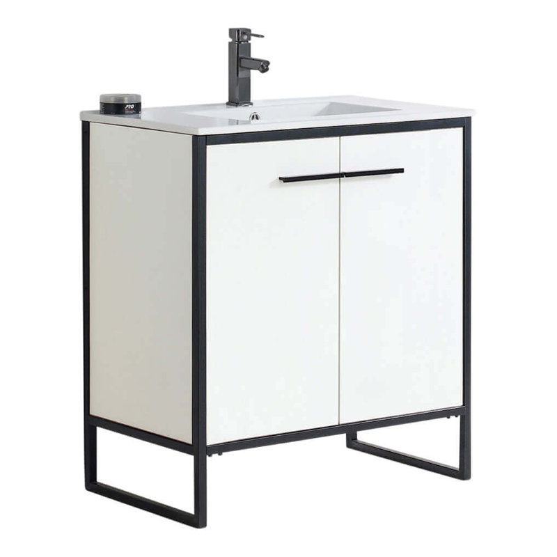 Meuble-lavabo simple 30 po Saray, Blanc