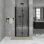 36 In. W X 72 In. H BiFold Semi-Frameless Shower Door In Matte Black Finish With Clear Tempered Glass