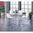Cavanagh Round Glass Top Metal Base Dining Table