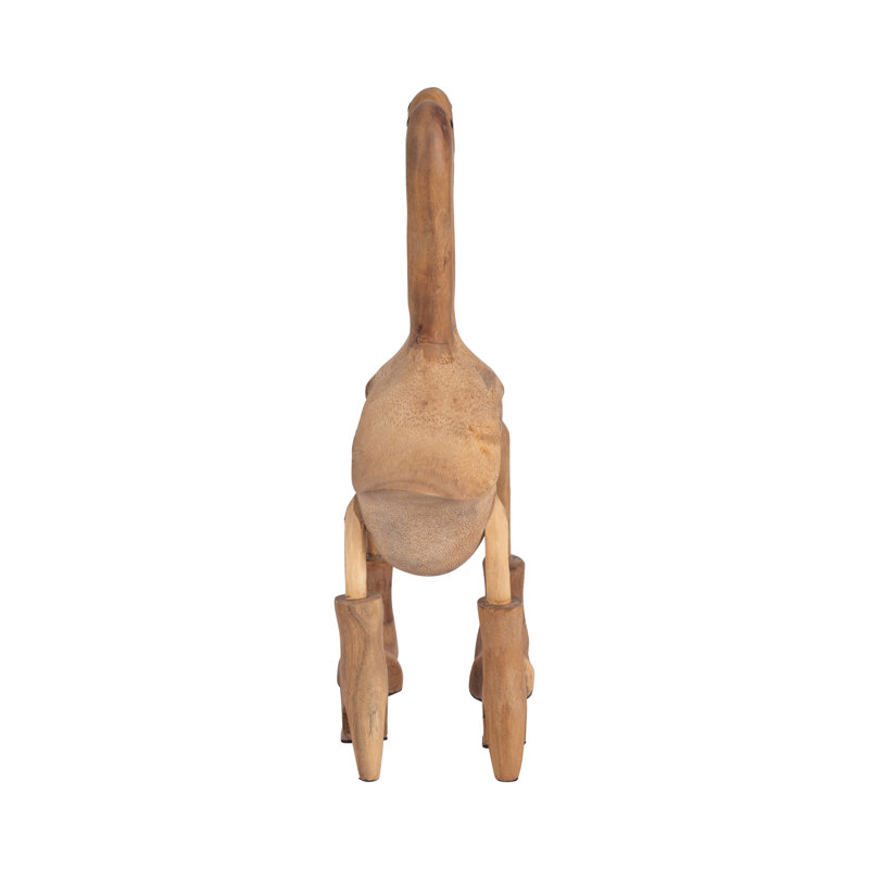 Duck Figurines Bamboo Wood Boho Style with Rope-Laced Boots Decorative Accent for Home Office Bedroom or Living Room Display Set of 2 - 18" Brown