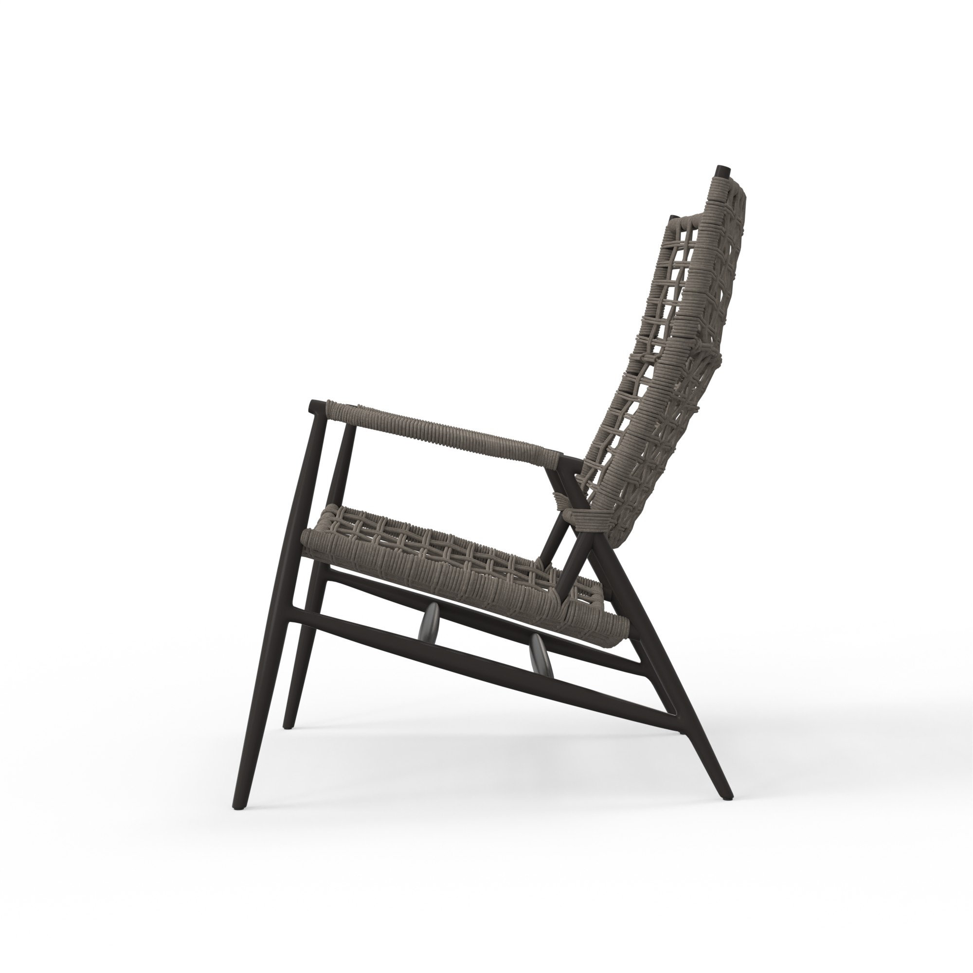 Grigio Highback Aluminum and Olefin Rope Outdoor Patio Lounge Chair