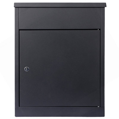 Package Delivery Boxes For Outside,Extra Large Mailbox,Galvanized Steel Parcel Mailbox,Wall Mounted Lockable Anti-Theft For Outdoor Porch,Curbside,Black
