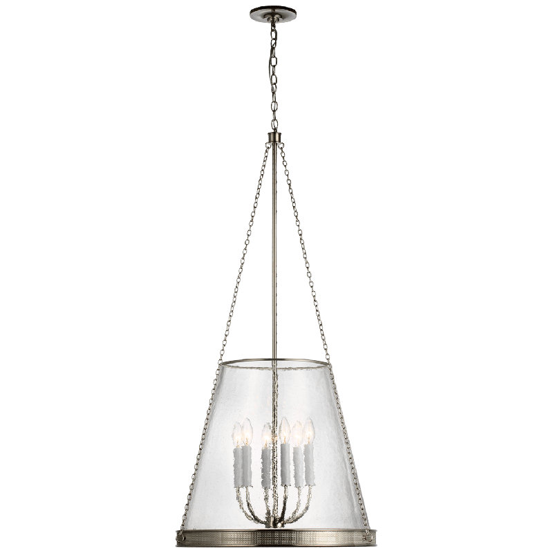 Marie Flanigan Reese 22" Pendant, Clear, Polished Nickel