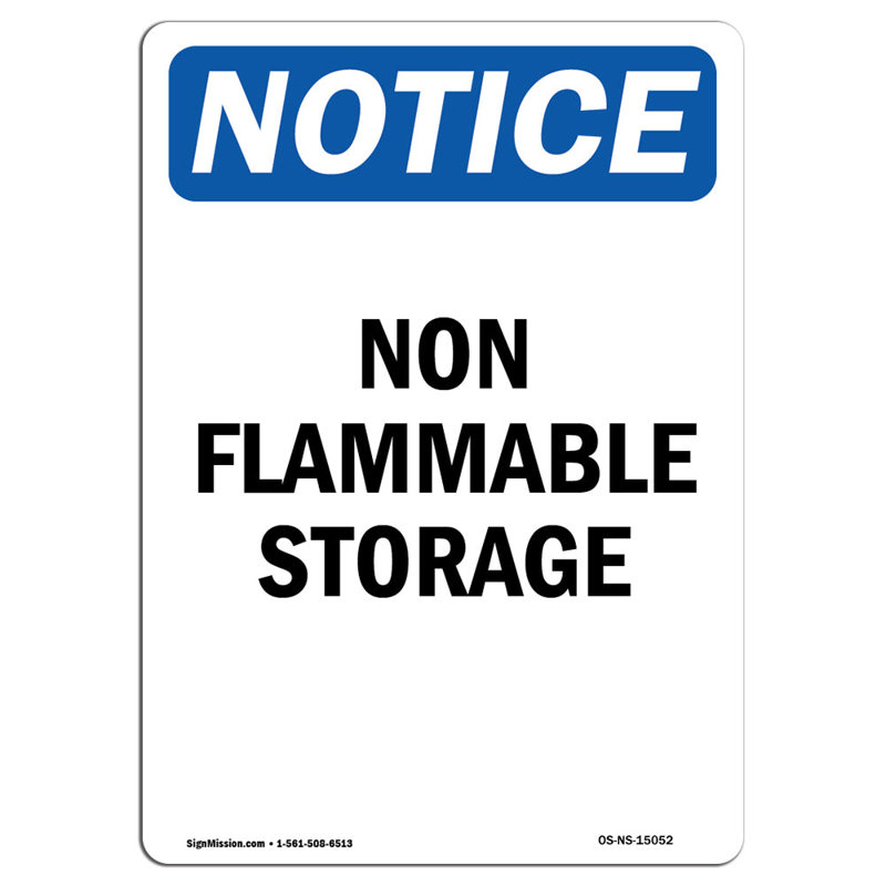 Enseigne de rangement ininflammable