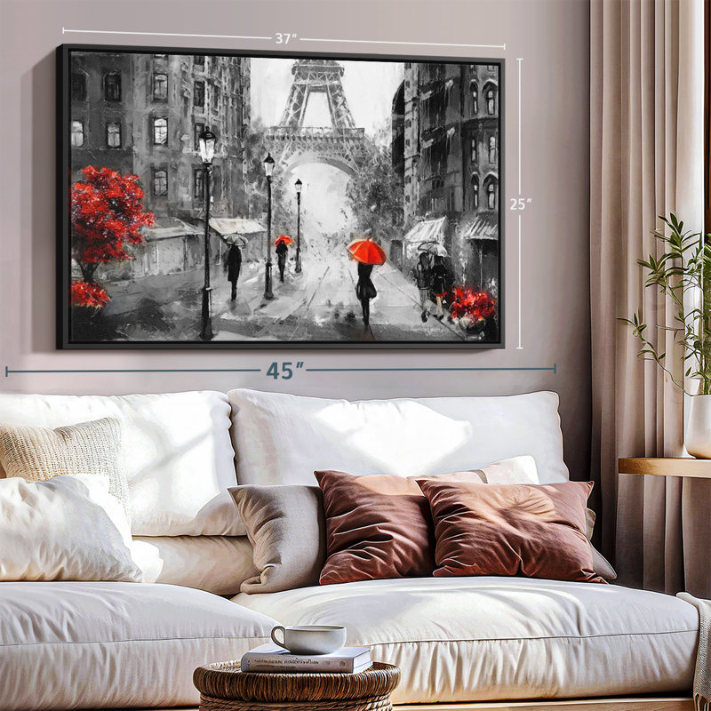 «Paris Rainy Day», reproduction sur toile, H 25 po x l 37 po