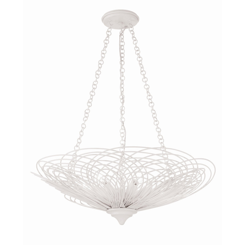 Ethin 6 - Light Dimmable Globe Chandelier, Matte White 