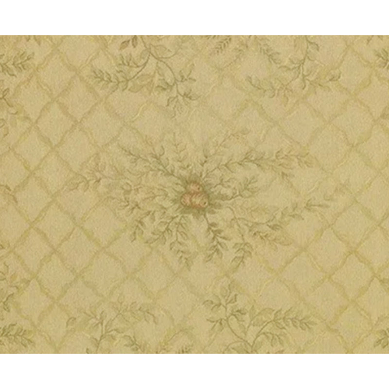 Wool Floral Area Rug in Gold, Rectangle 13'10" x 20'4"