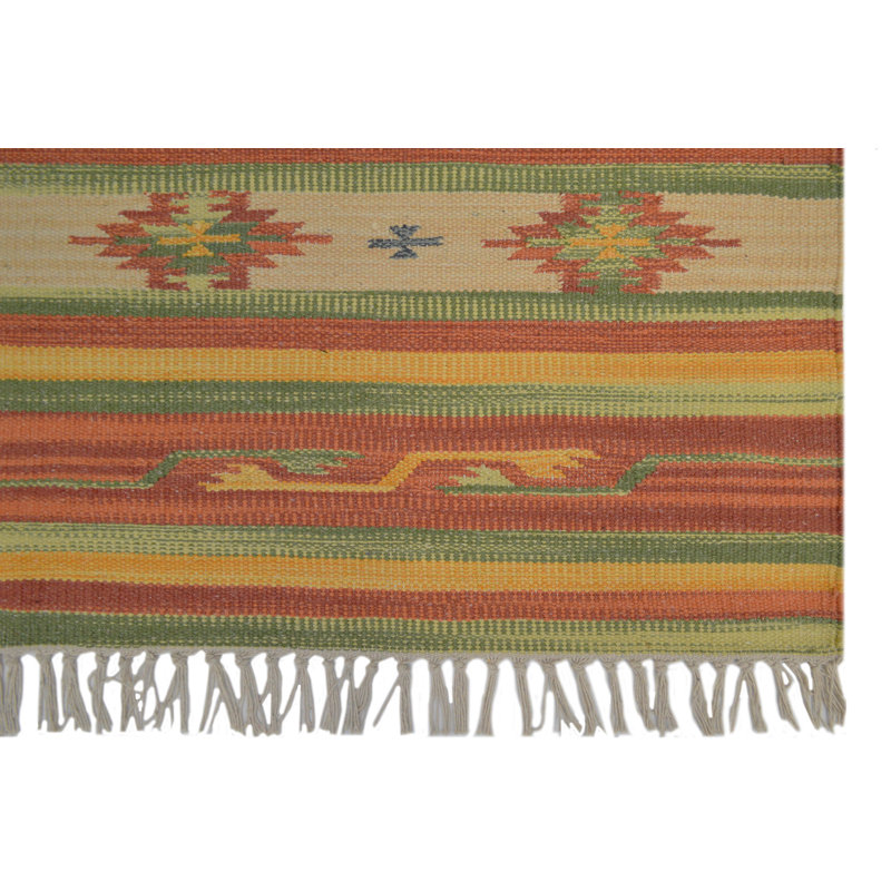 Country Traditional Cotton Hand Woven Area Rug, Rectangle 60 x 90cm