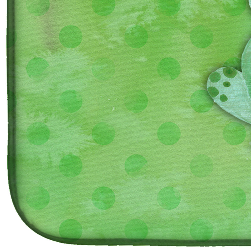 Tapis de séchage en aquarelle polkadot grenouille