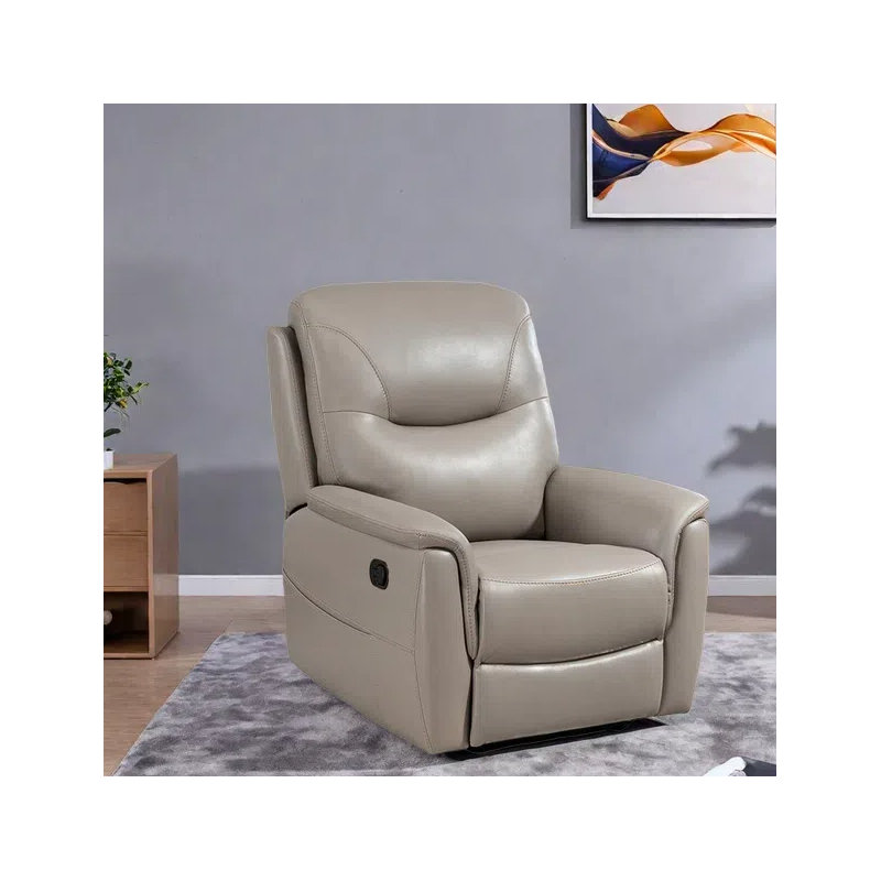 Keever, Light Gray Faux Leather