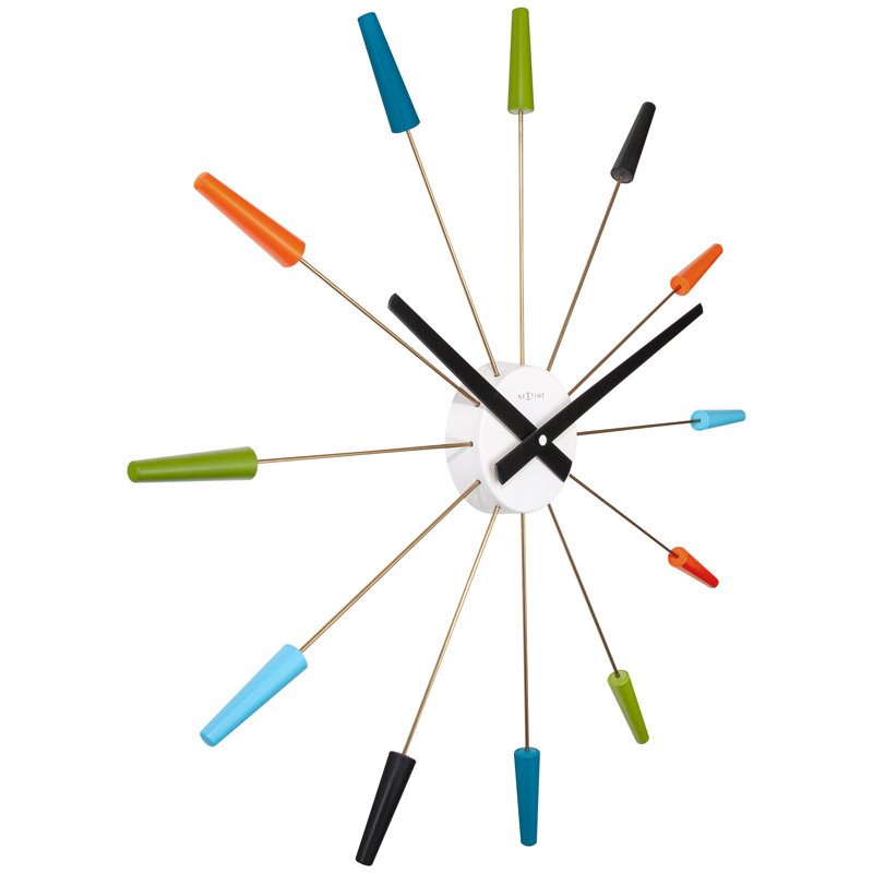 Plug Inn Metal Wall Clock, Multi-Colour