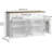 55" Modern Buffet Cabinet with Arched Acrylic Fluted Doors & 3 Drawers, Sideboard Coffee Bar with Adjustable Shelves for Dining Room, Living Room, Kitchen
