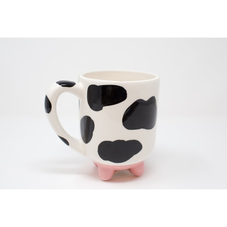 INS Eectric Heated Coaster Coffee Mug Set Cute Cow Shape Glass