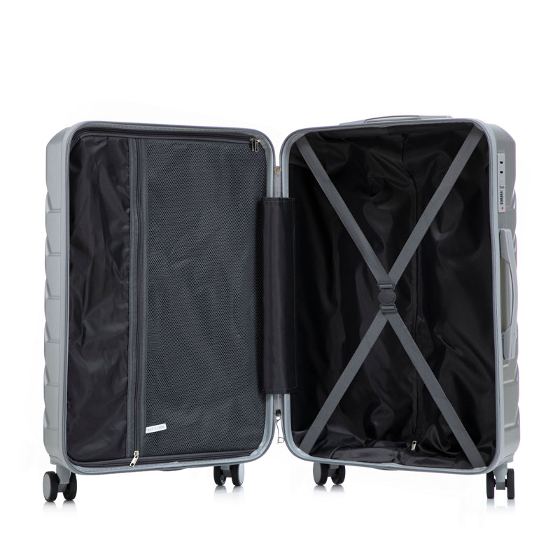 20 "/ 24" / 28 "3 pièces / ensemble en valise à roulettes en ABS, couleur assortie, avec serrure à combinaison