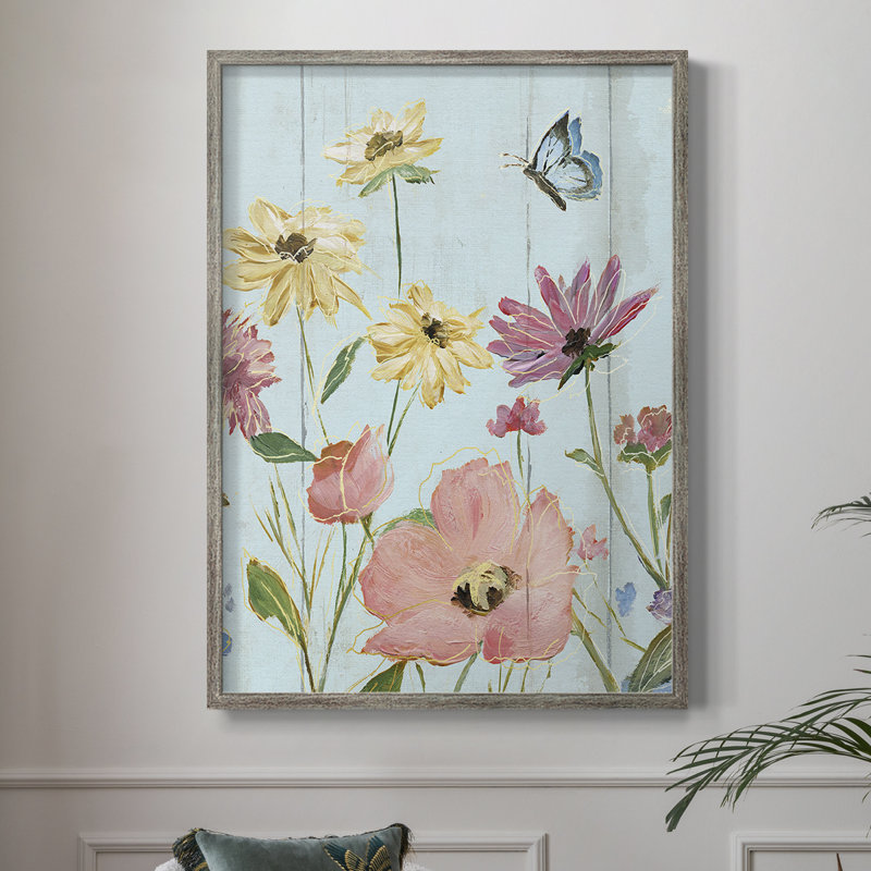 «Wildflower Flutter II», reproduction encadrée - bois massif 47722, H 30 po x l 24 po