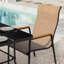 Ensemble de salle à manger 5 pièces avec trou pour parasol et chaises empilables PVC-coated polyester