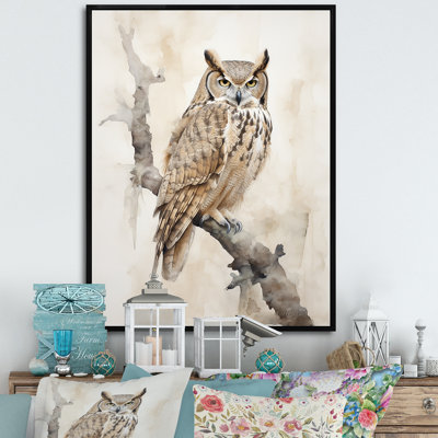 «Wise And Watchful Majestic Owl» sur toile