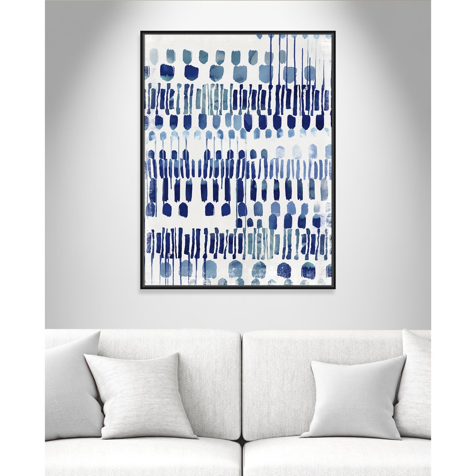 Fynn "Continuously I" Painting by Eva Watts, 41.5" H x 31.5" W x 2" D, Black Framed Canvas, No Matte