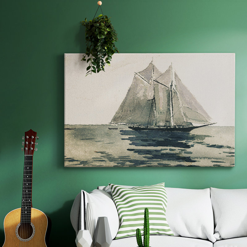 «Vintage Nautical Print-CCIX» sur, H 19 po x l 28 po, Toile tendue