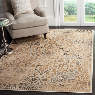 Tapis à motif floral rétro Ercle