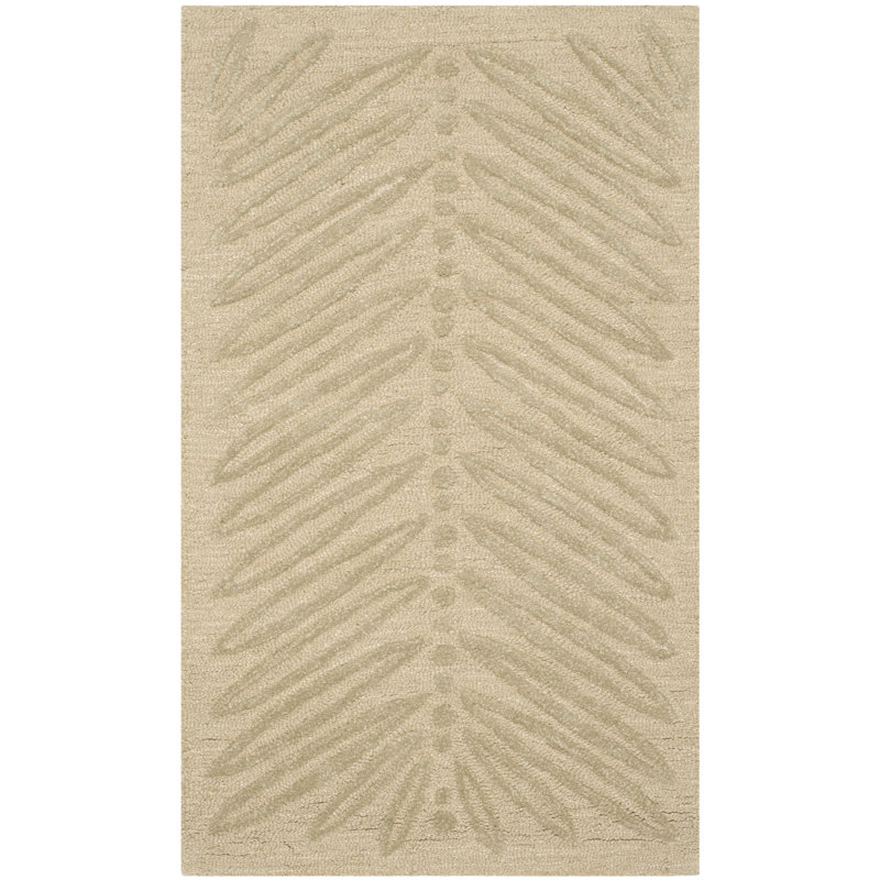Geraro Martha Stewart Hand Tufted Wool/Viscose Geometric Rug in Oolong Tea Green, Rectangle 5' x 8'